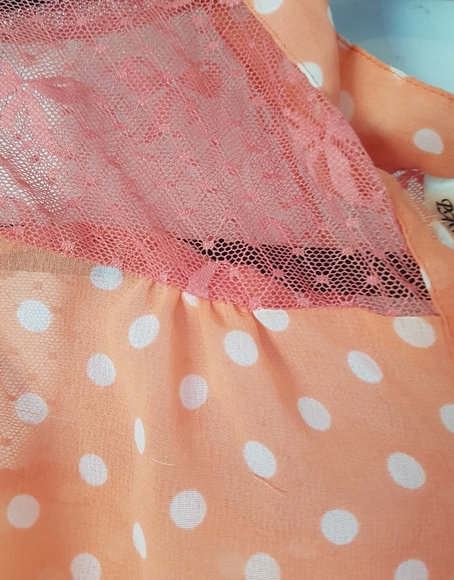 Orange polka dot tie front tank. - Picture 2 of 4